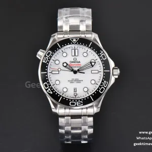 Seamaster Diver 300M 42mm ZF ceramica nera quadrante bianco bracciale SS A8800