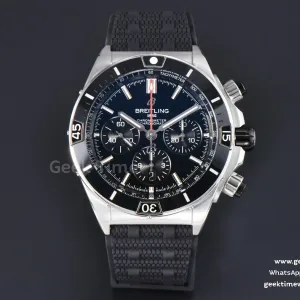 Chronomat B01 44mm BLSF lunetta nera quadrante nero cinturino in caucciù 7750