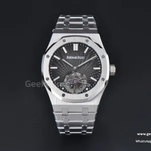 Royal Oak Tourbillon 41mm R8F SS Gray Dial SS Bracelet Flying Tourb V2