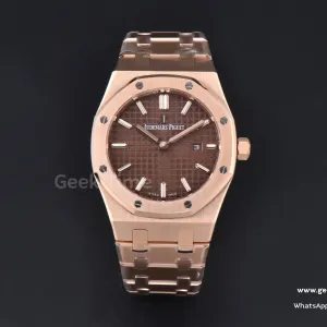 Royal Oak Ladies 67650OR 33mm ZF RG schokoladenbraunes Zifferblatt RG-Armband Quartz