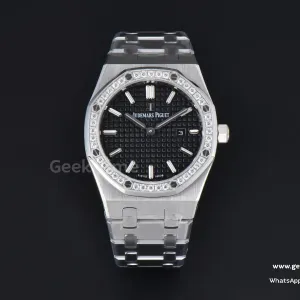 Royal Oak Ladies 67651ST 33mm ZF SS Diamond Black Dial SS Bracelet Quartz