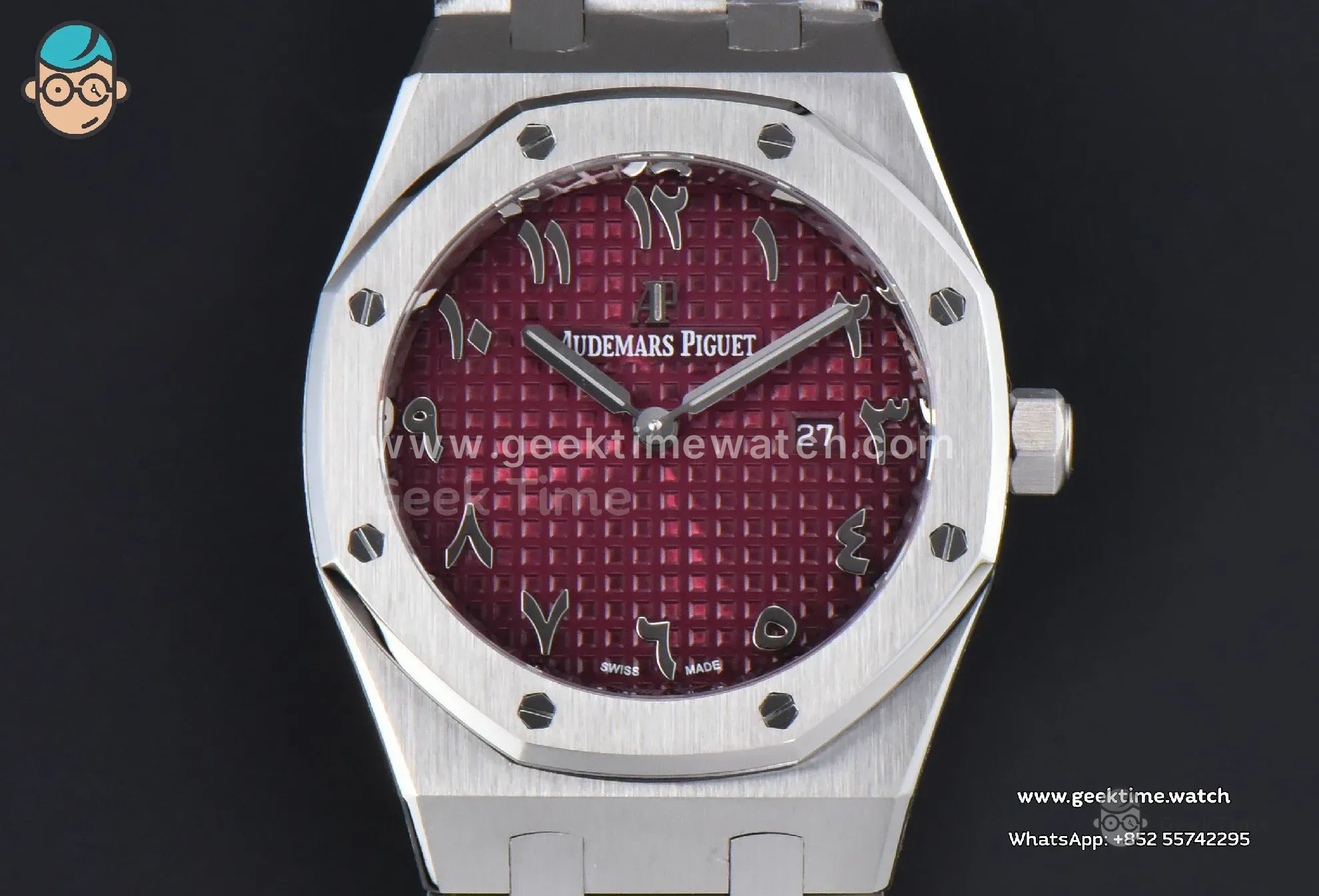 Royal Oak Ladies 67650ST 33mm ZF SS esfera roja con números arábigos brazalete SS Quartz - Image 3