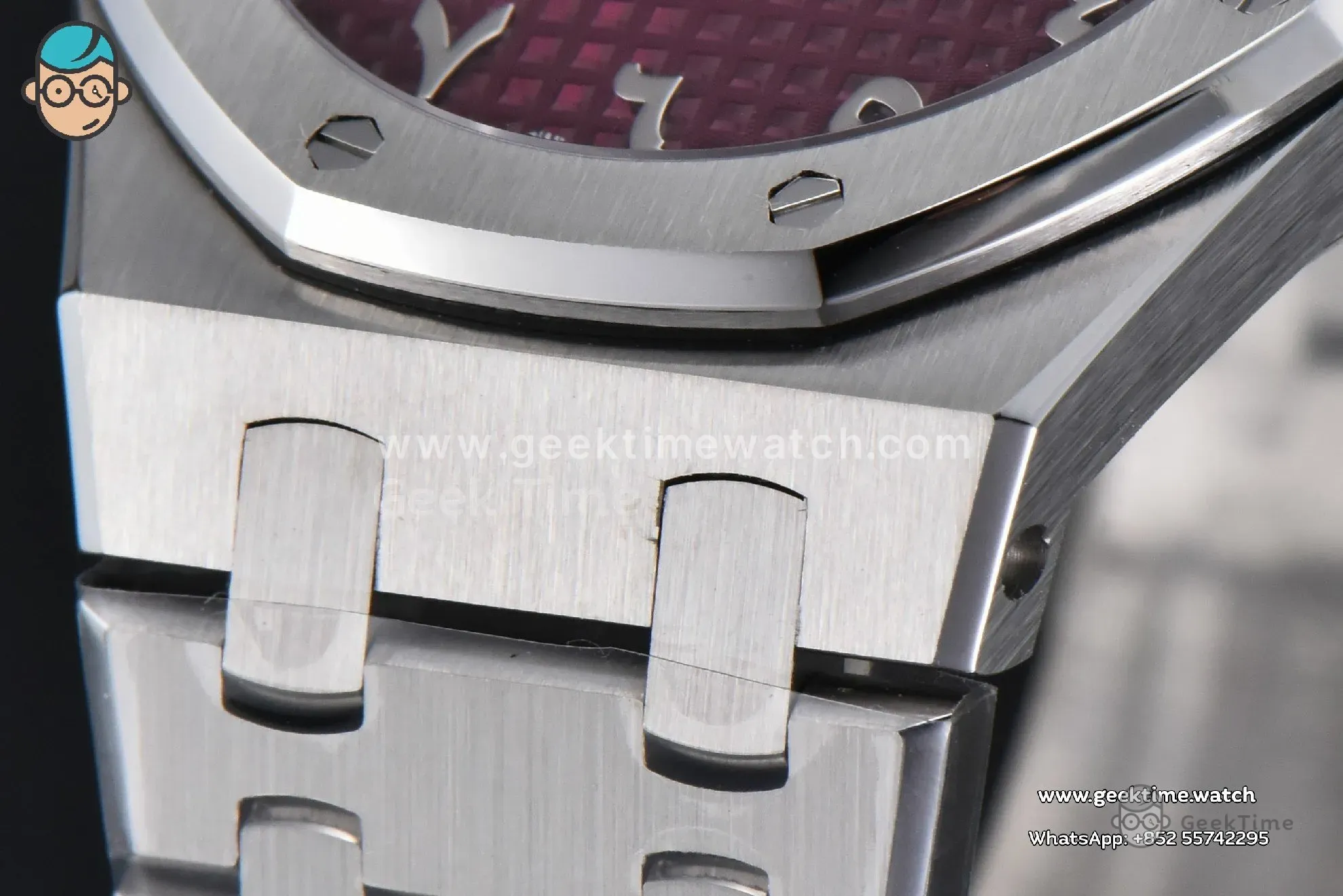Royal Oak Ladies 67650ST 33mm ZF SS esfera roja con números arábigos brazalete SS Quartz - Image 6