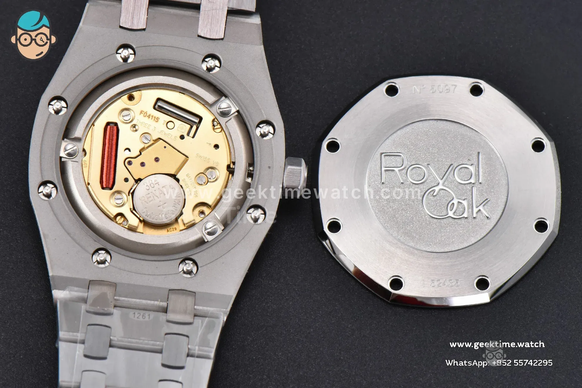 Royal Oak Ladies 67650ST 33mm ZF SS esfera roja con números arábigos brazalete SS Quartz - Image 11