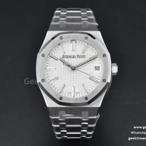Royal Oak 15510 41mm ’50th Anniversary’ ZF cadran blanc bracelet SS SA4302