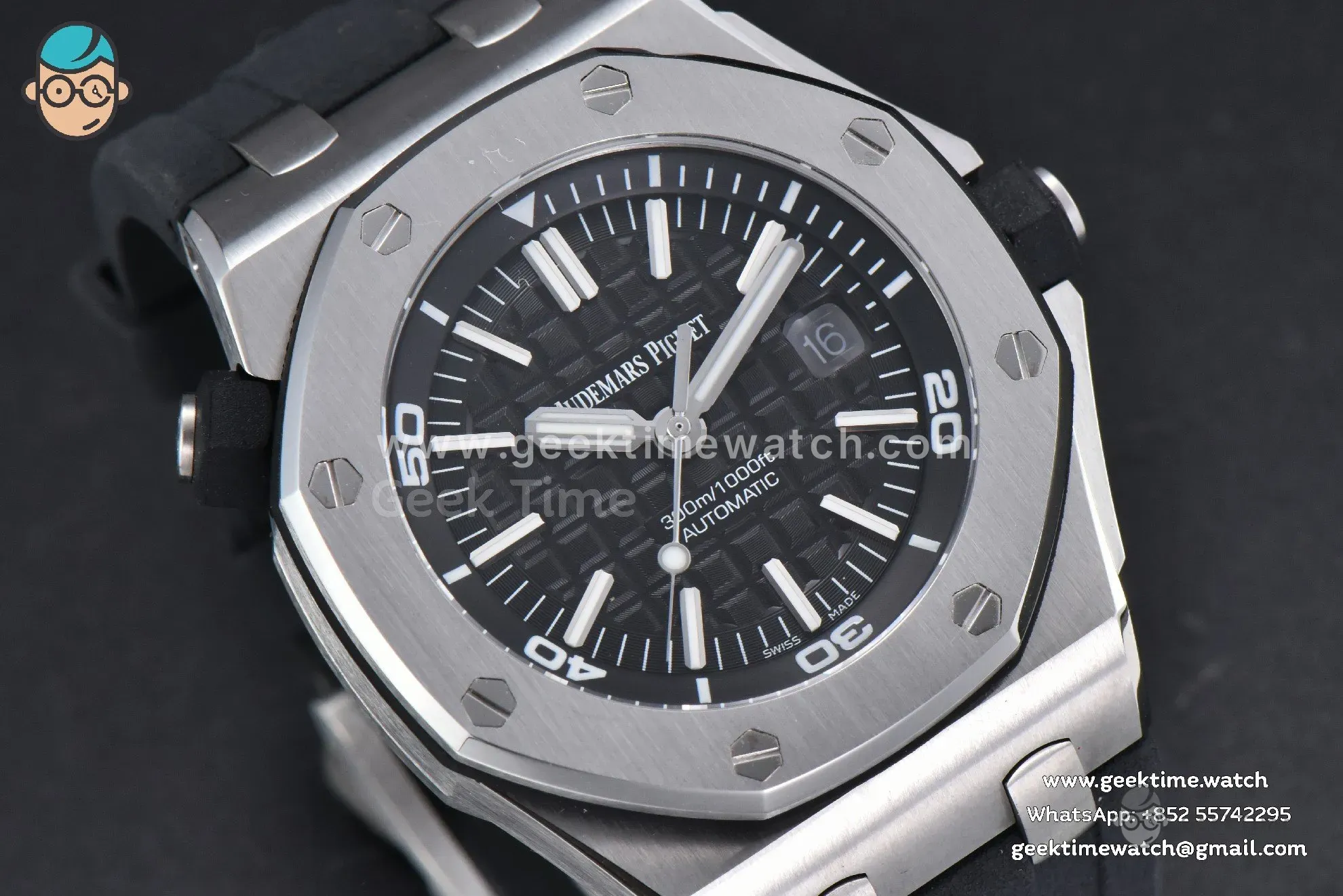 Royal Oak Offshore Diver 15703 42mm GF Black Dial Black Rubber Strap A2824 - Image 11