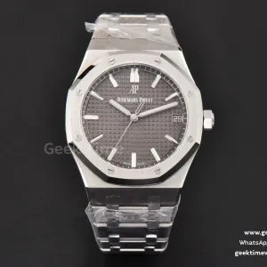 Royal Oak 15500 41mm ZF cadran texturé gris bracelet SS A4302 Super Clone