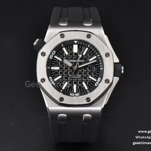 Royal Oak Offshore Diver 15703 42mm APSF cadran noir bracelet caoutchouc noir SA3120 Super Clone