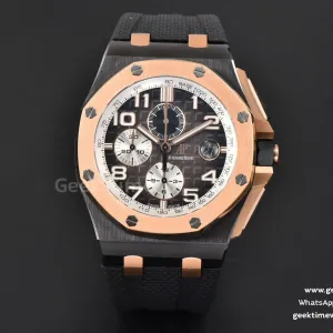 Royal Oak Offshore 26405 44mm RSF RG cadran gris compteur argenté bracelet caoutchouc noir A3126