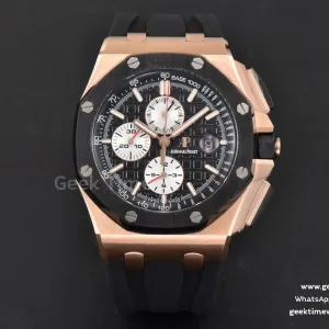 Royal Oak Offshore 44mm RSF RG cadran damier noir compteur blanc bracelet caoutchouc A3126