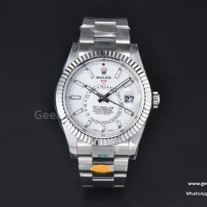 Sky-Dweller 326934 42mm ZF 904L quadrante bianco bracciale SS A2824