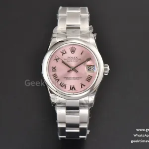 DateJust 31mm Ladies 904L WF quadrante rosa liscio indice Roma bracciale Oyster A2671