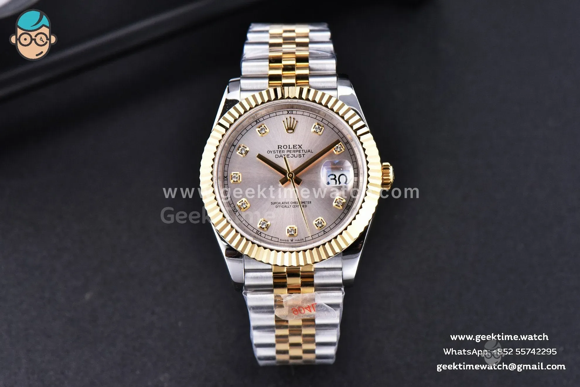 DateJust 41mm YG/SS GMF Silver Dial Diamond Marker Fluted Bezel Jubilee Bracelet VR3235