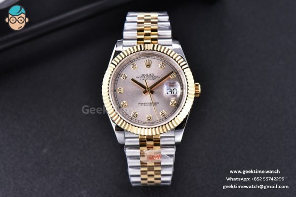 DateJust 41mm YG/SS GMF Silver Dial Diamond Marker Fluted Bezel Jubilee Bracelet VR3235 - Image 3