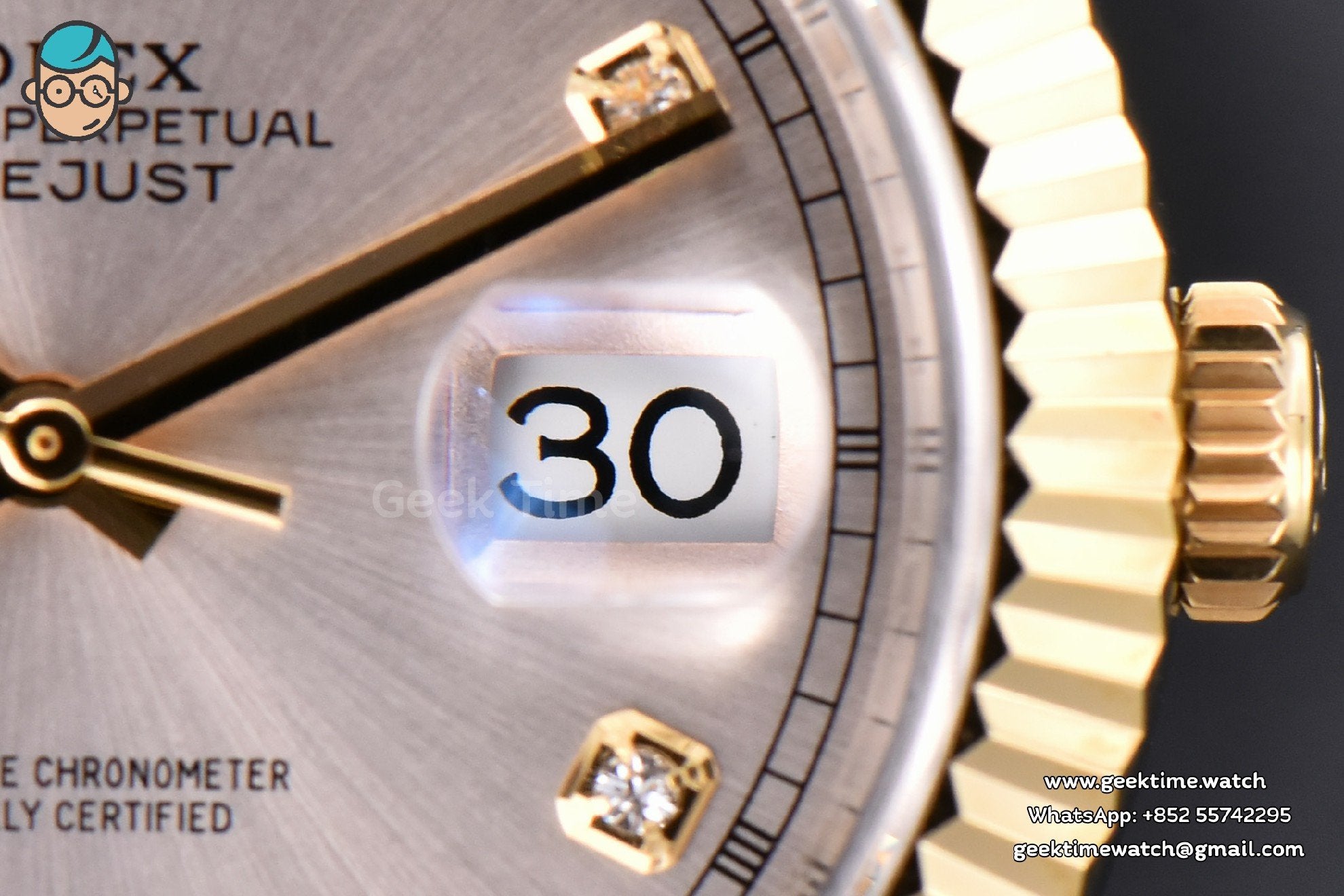 DateJust 41mm YG/SS GMF Silver Dial Diamond Marker Fluted Bezel Jubilee Bracelet VR3235 - Image 9