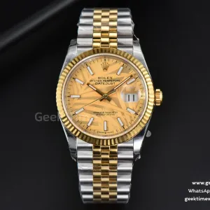 DateJust 36mm YG/SS EWF YG quadrante Palm bracciale Jubilee A3235