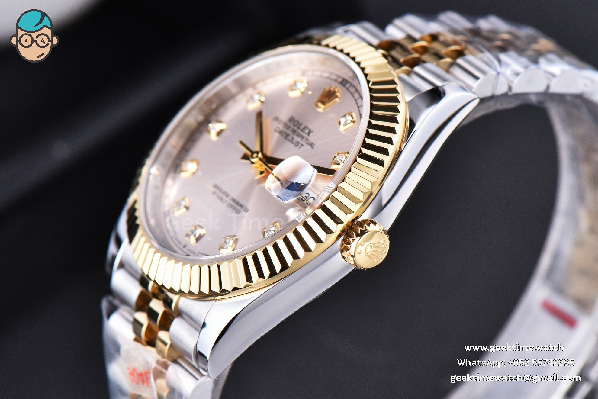 DateJust 41mm YG/SS GMF Silver Dial Diamond Marker Fluted Bezel Jubilee Bracelet VR3235 - Image 13