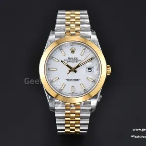 DateJust 41mm 126303 VSF YG/SS quadrante bianco lunetta liscia bracciale Jubilee VS3235