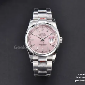 DateJust 36mm SS GMF lunetta liscia quadrante rosa indice luminescente bracciale Oyster VR3235