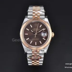 DateJust 41mm 126331 Clean CF RG/SS quadrante cioccolato bracciale Jubilee VR3235