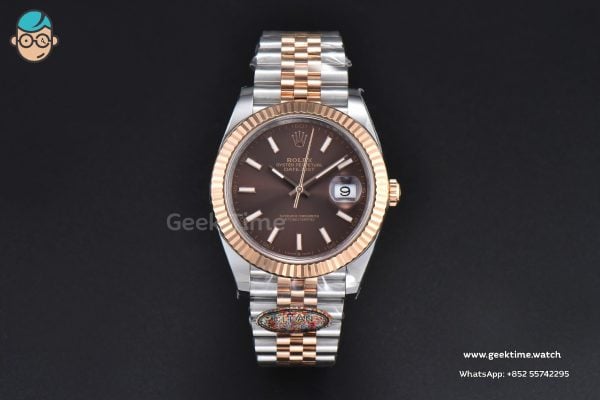 DateJust 41mm 126331 Clean CF RG/SS quadrante cioccolato bracciale Jubilee VR3235 - Image 3