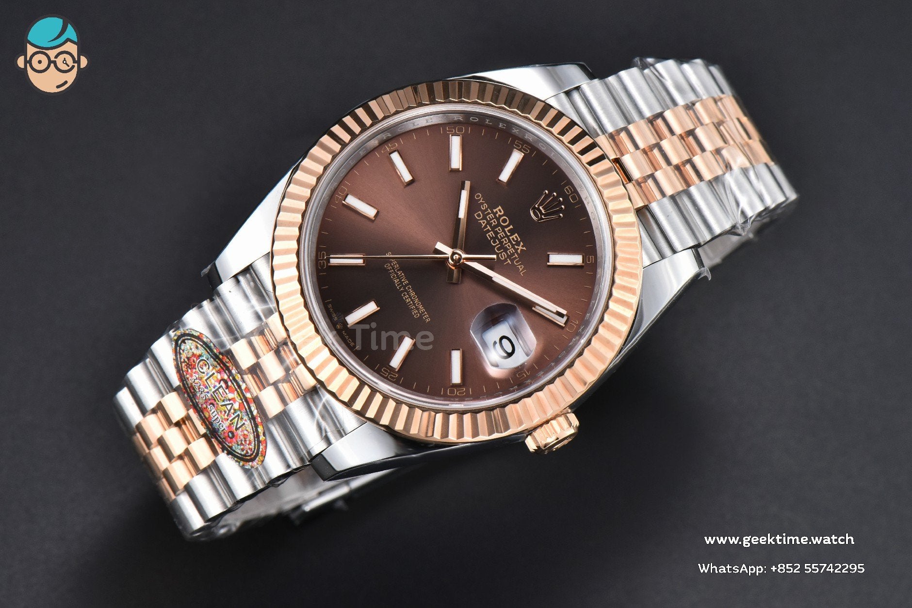 DateJust 41mm 126331 Clean CF RG/SS quadrante cioccolato bracciale Jubilee VR3235 - Image 4