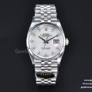 DateJust 36mm 126234 Clean CF quadrante in madreperla indice diamantato bracciale Jubilee VR3235