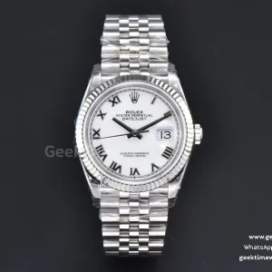 DateJust 36mm 904L VSF quadrante bianco indice Roma Jubilee VS3235