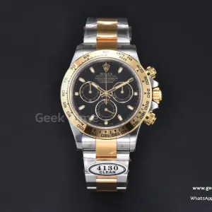 Daytona 116503 40mm Clean CF YG/SS esfera negra índices luminiscentes brazalete YG/SS DD4130
