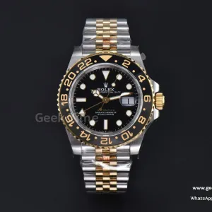 GMT Master II 126713 40mm GMF 904L YG/SS Black/Gray Bezel Black Dial Jubilee Bracelet SH3285