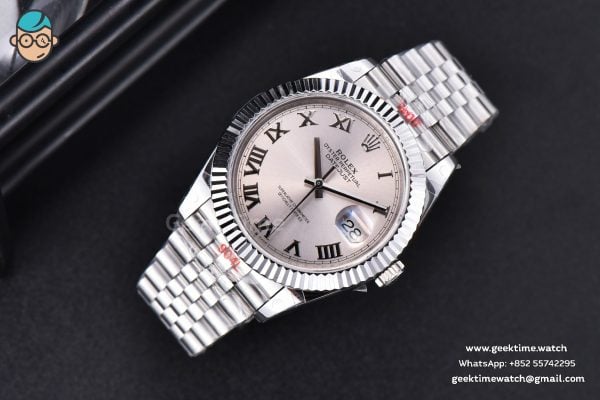 DateJust 41mm SS GMF Silver Dial Roma Marker Fluted Bezel Jubilee Bracelet VR3235 - Image 3
