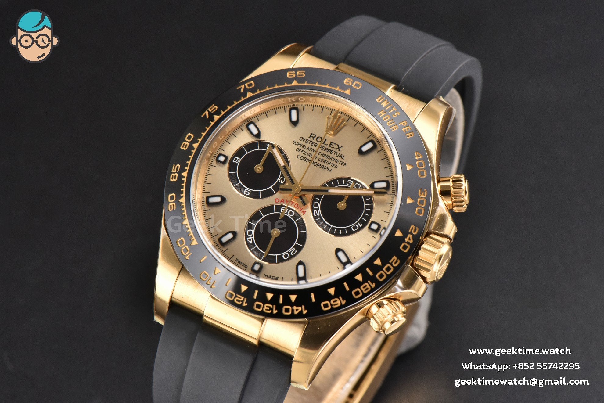 Daytona 116518 Clean CF Ceramic YG Dial Black Subdial Oysterflex Strap SA4130 - Image 2