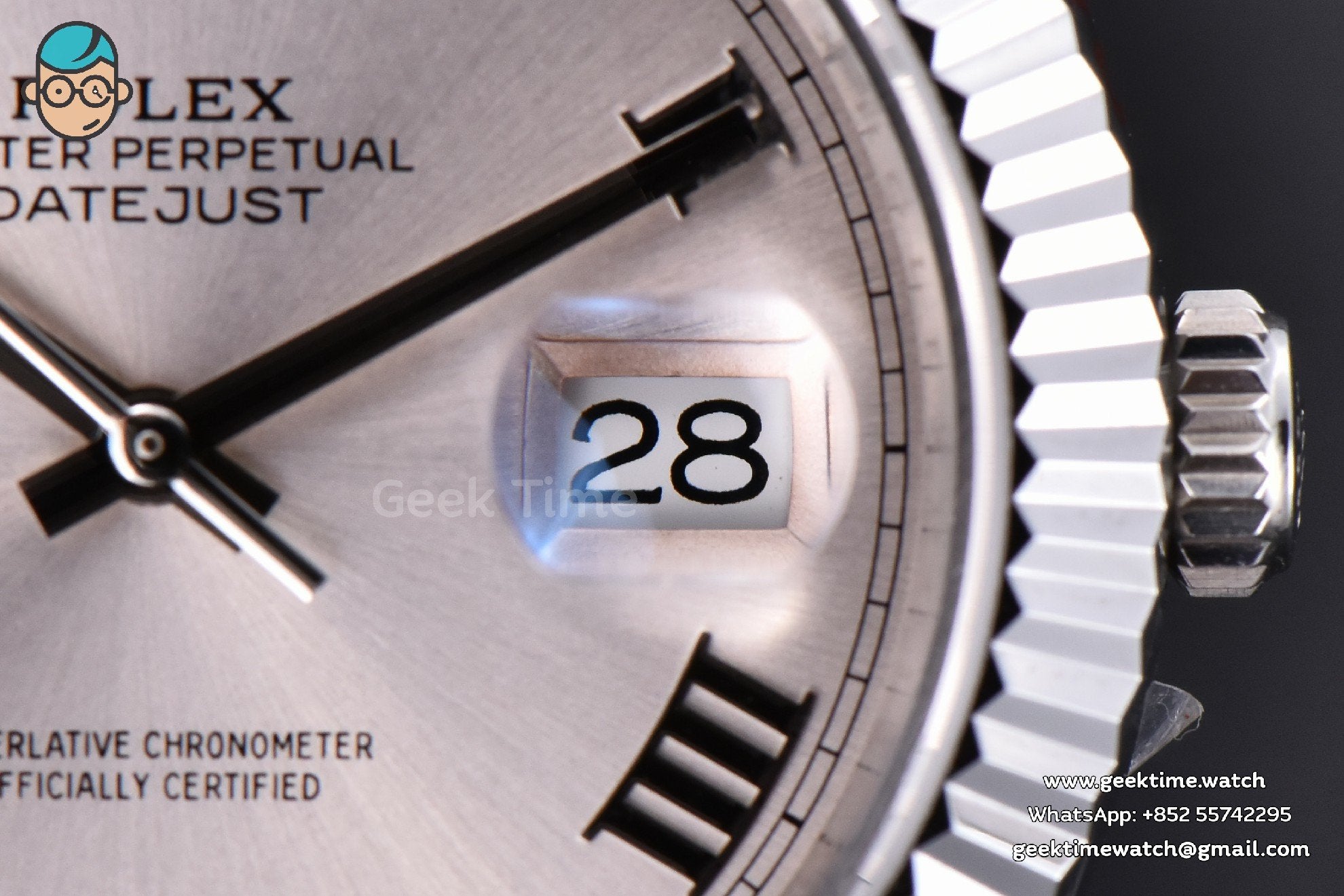 DateJust 41mm SS GMF Silver Dial Roma Marker Fluted Bezel Jubilee Bracelet VR3235 - Image 8