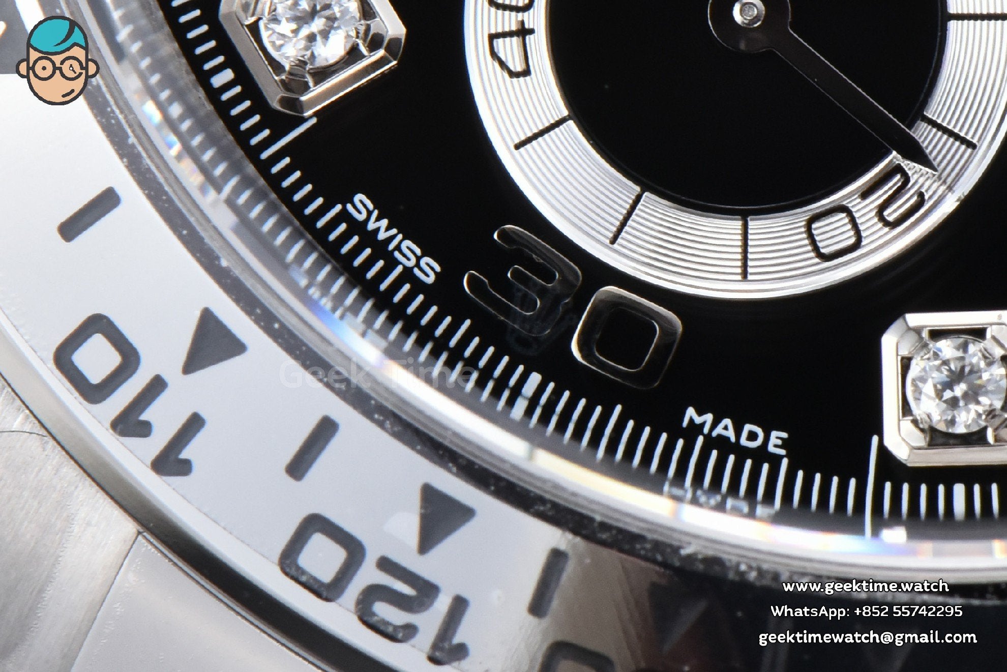 Daytona 116509 SS Clean CF quadrante nero indice diamantato bracciale SS A4130 - Image 9