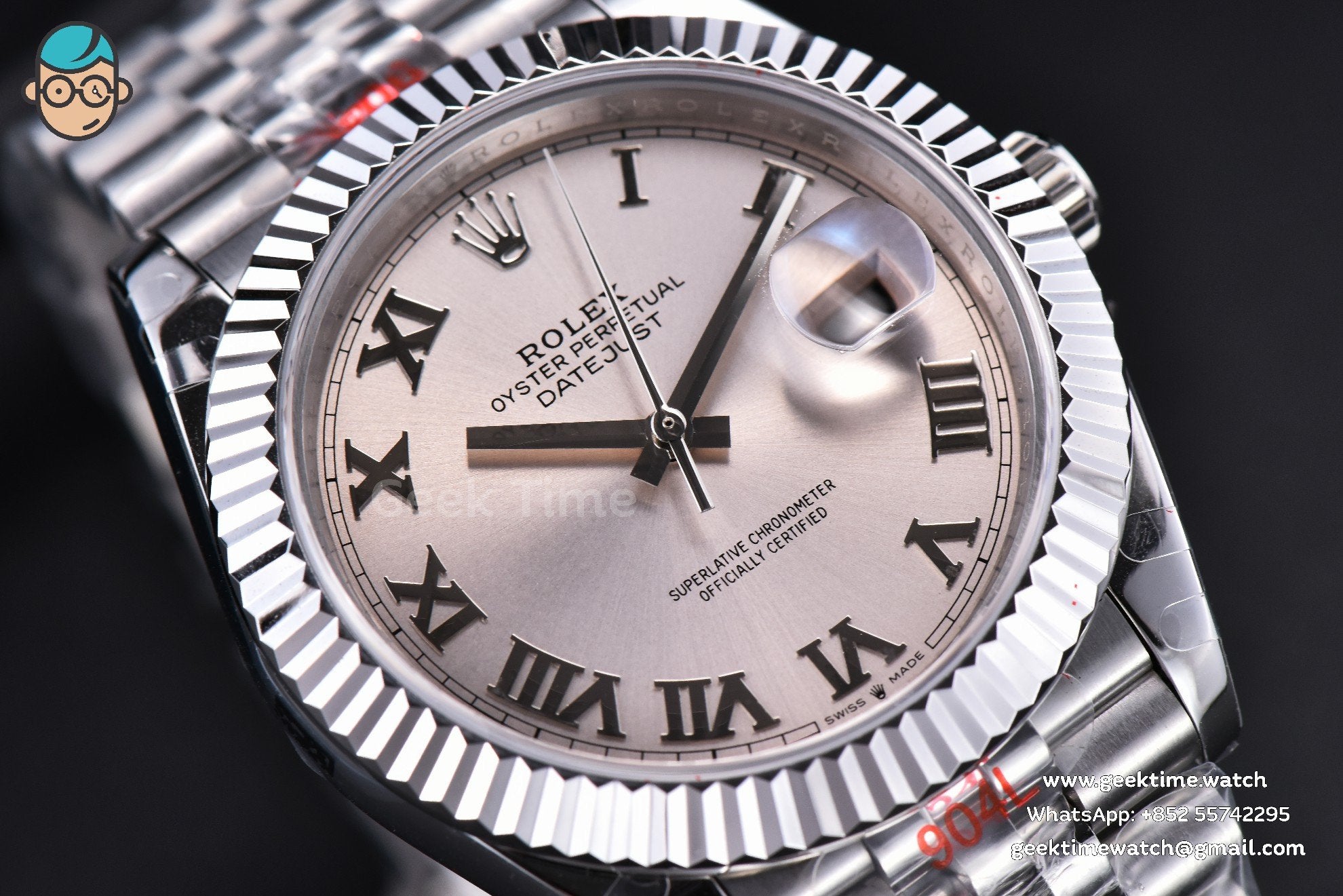 DateJust 41mm SS GMF Silver Dial Roma Marker Fluted Bezel Jubilee Bracelet VR3235 - Image 9