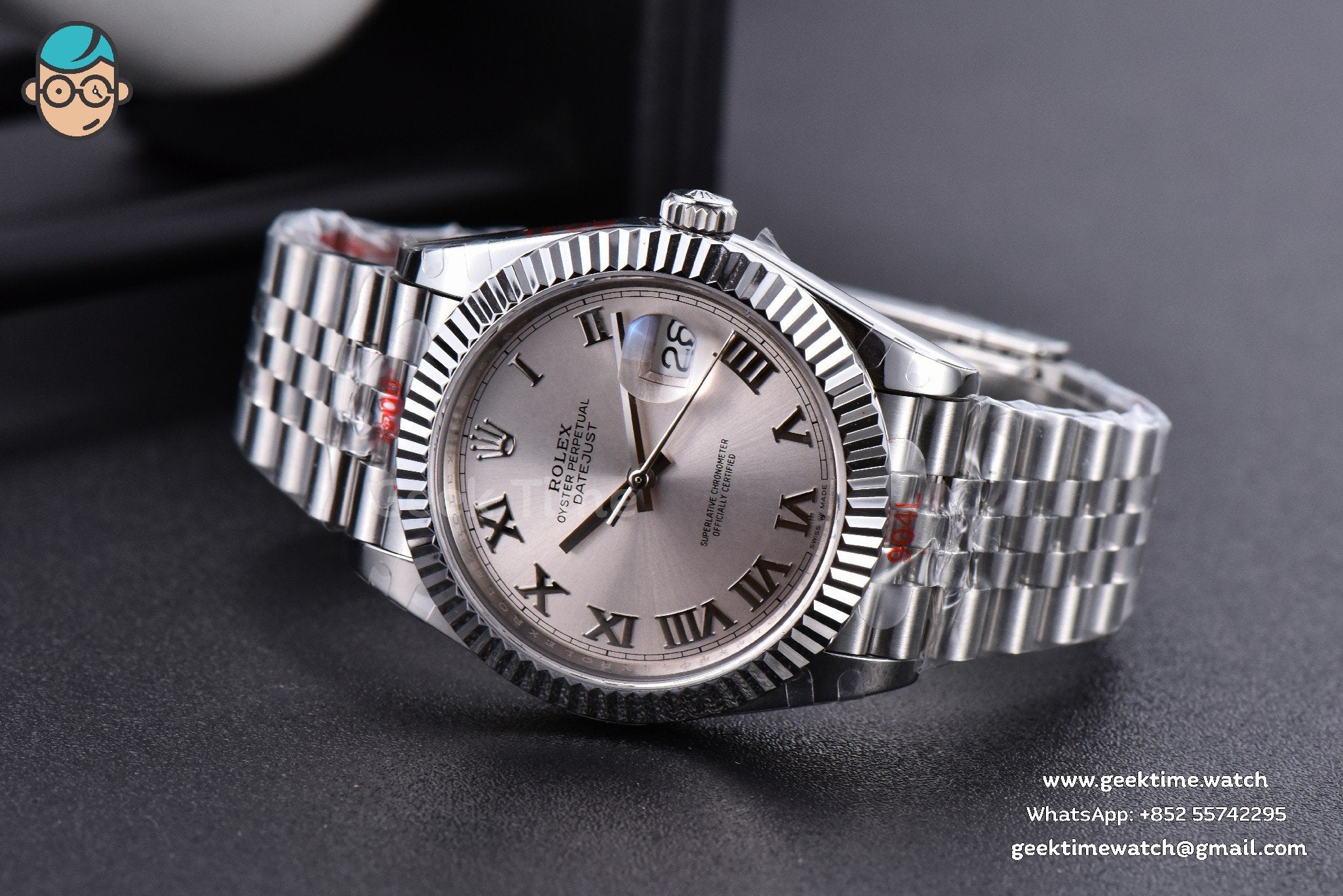 DateJust 41mm SS GMF Silver Dial Roma Marker Fluted Bezel Jubilee Bracelet VR3235 - Image 14