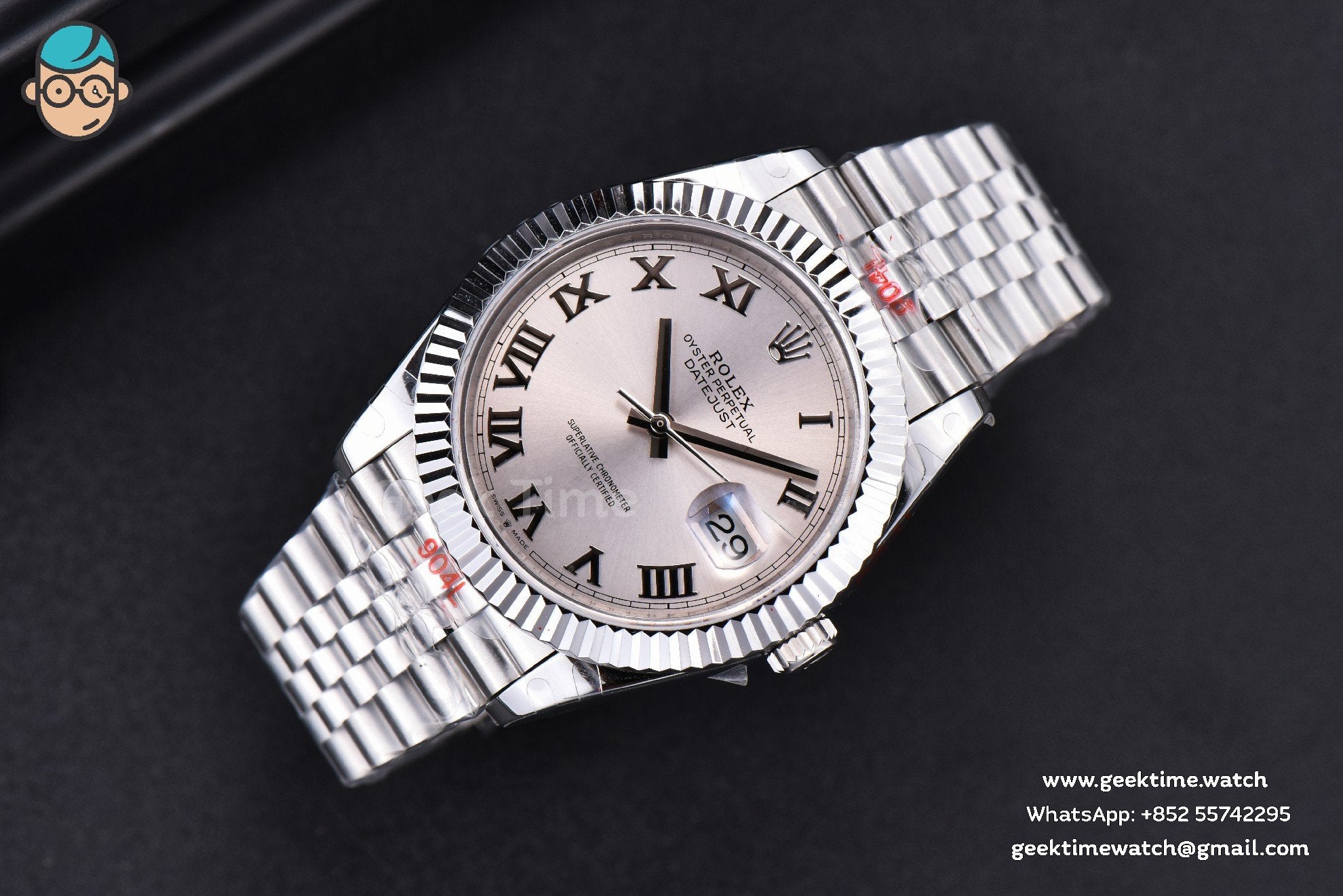 DateJust 41mm SS GMF Silver Dial Roma Marker Fluted Bezel Jubilee Bracelet VR3235 - Image 15