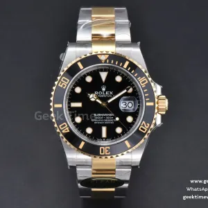 Submariner 126613 LN 41mm 904L Clean CF Black Ceramic Black Dial YG/SS Bracelet VR3235