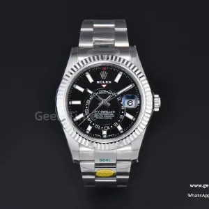 Sky-Dweller 326934 42mm ZF 904L quadrante nero bracciale SS A2824