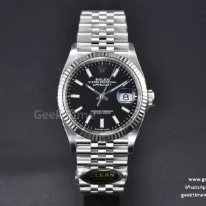 DateJust 36mm 126234 Clean CF quadrante nero bracciale Jubilee VR3235