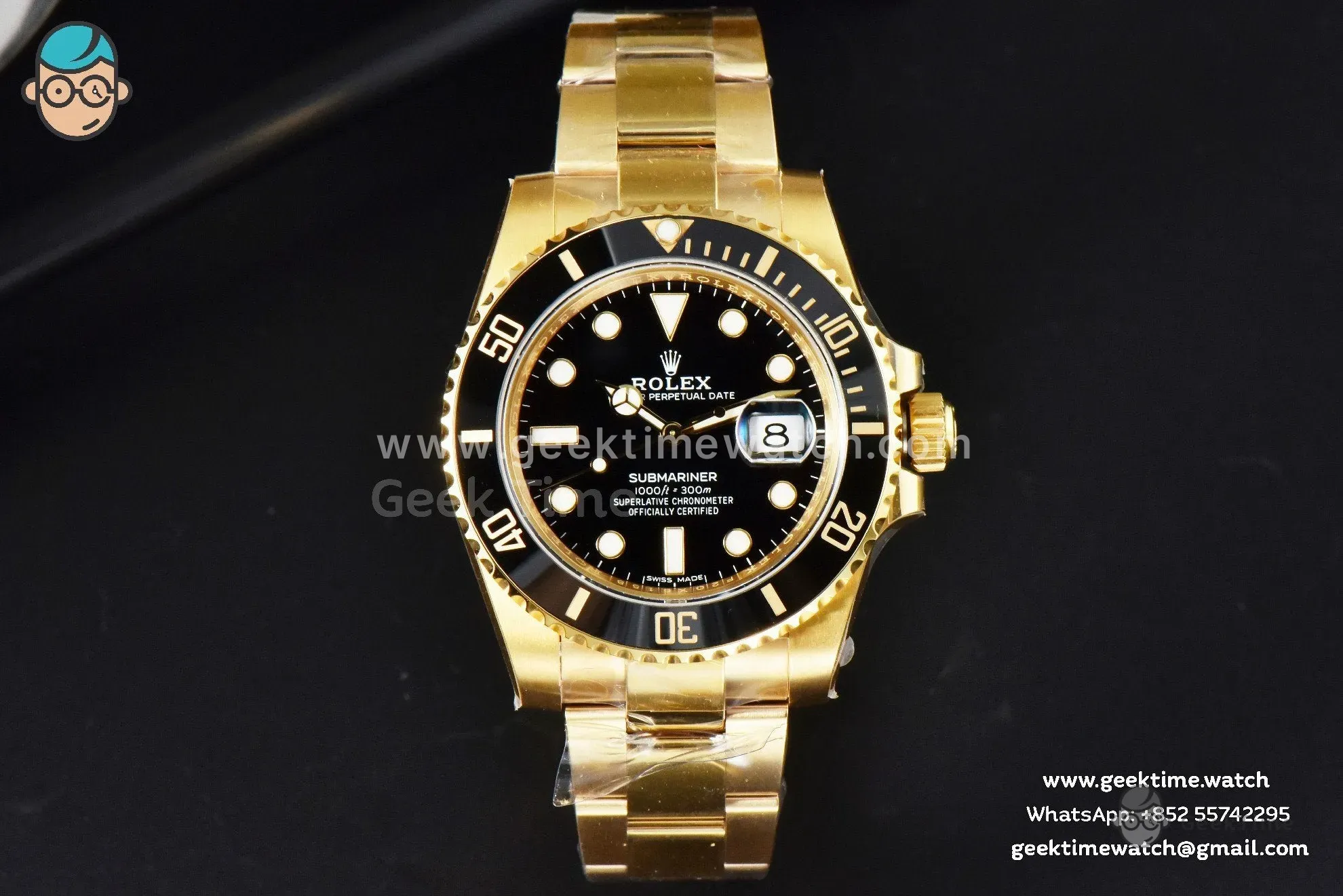 Submariner 116618 LN 40mm VSF YG quadrante nero bracciale YG VS3130