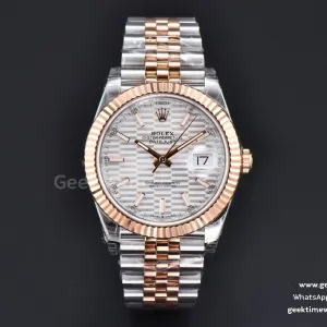DateJust 41mm RG/SS VSF quadrante argento con motivo indice luminescente Jubilee VS3235