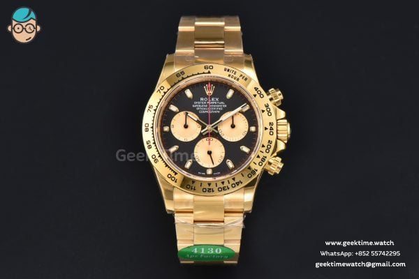 Daytona 116508 YG APSF quadrante nero/YG indice luminescente lancetta rossa bracciale YG SH4130 - Image 3