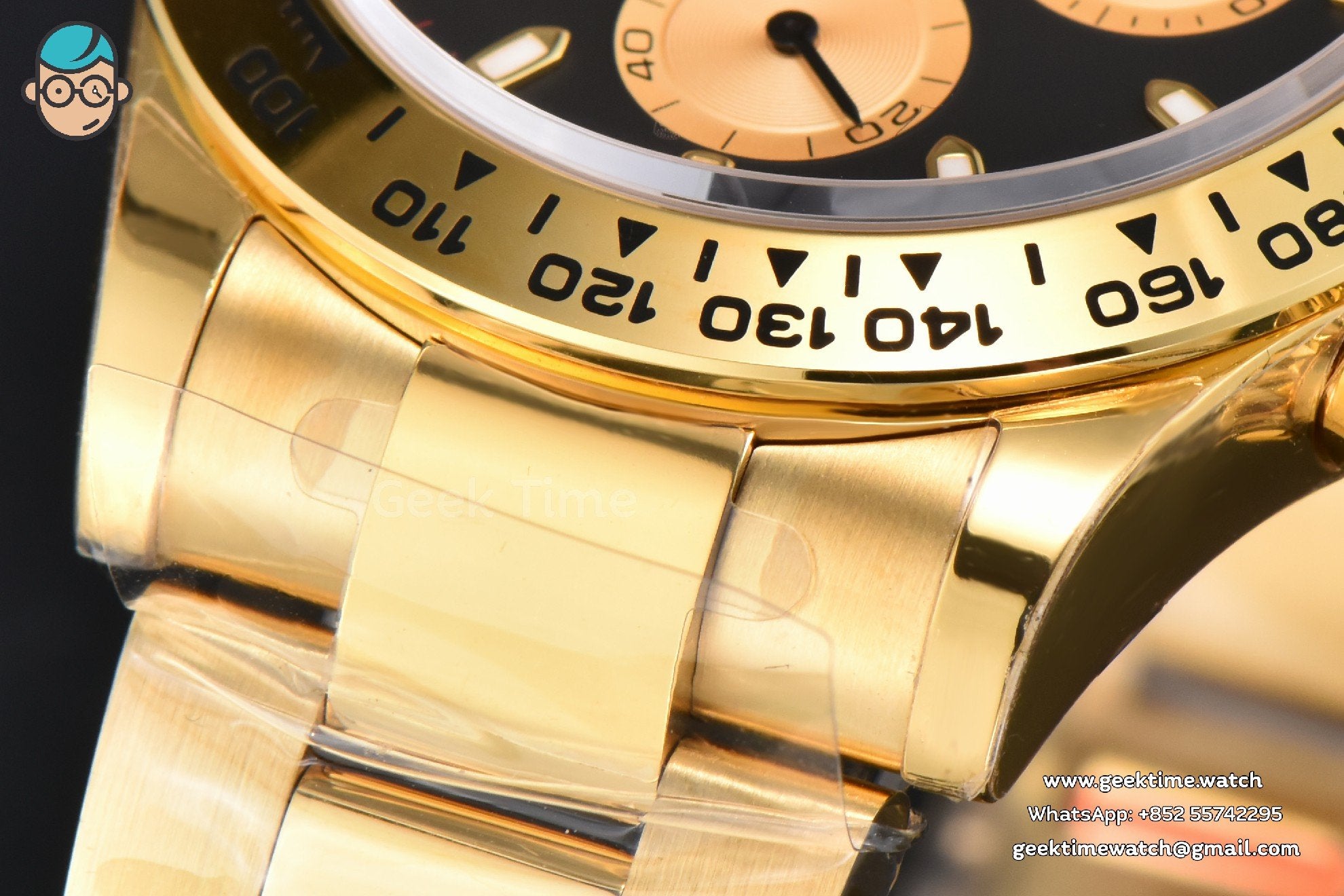 Daytona 116508 YG APSF quadrante nero/YG indice luminescente lancetta rossa bracciale YG SH4130 - Image 10