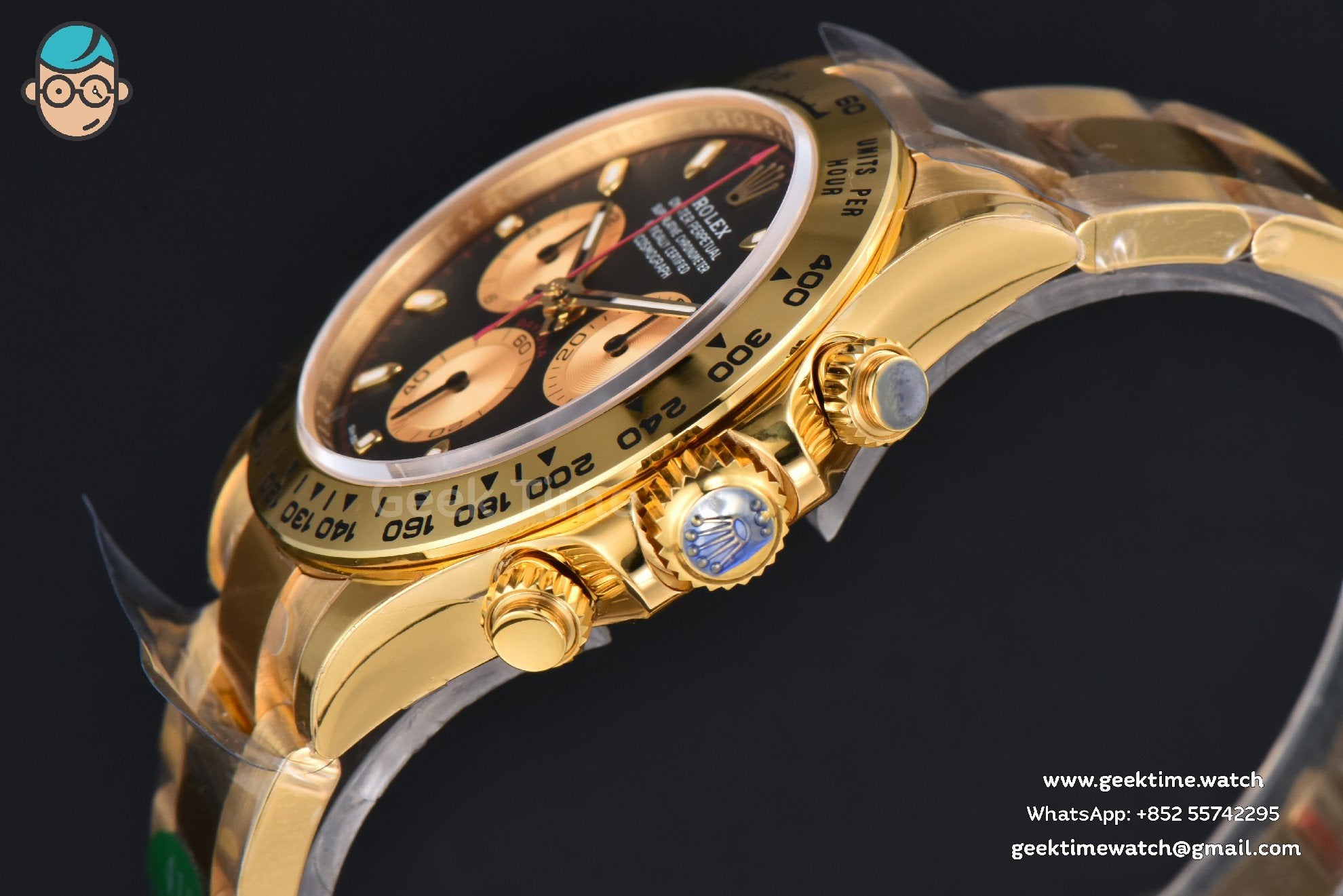 Daytona 116508 YG APSF quadrante nero/YG indice luminescente lancetta rossa bracciale YG SH4130 - Image 11