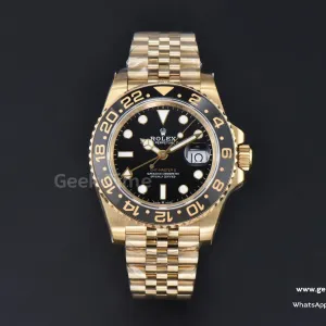 GMT Master II 126718 40mm GMF 904L YG Black Dial YG Jubilee Bracelet SH3285