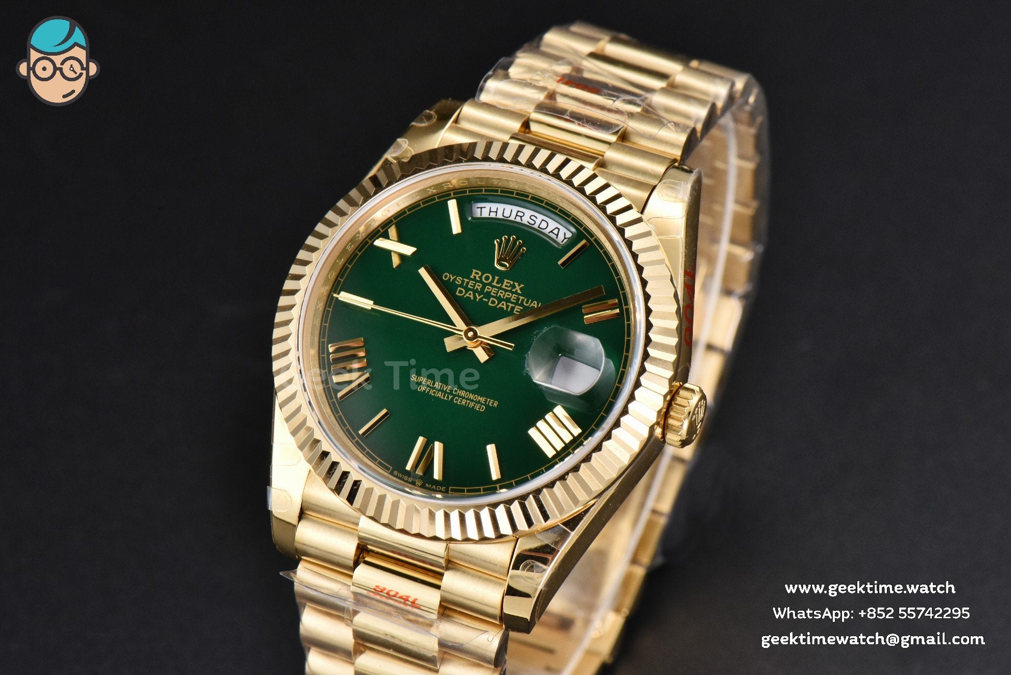 Day-Date 40mm 904L GMF YG esfera verde brazalete YG A2836 - Image 2