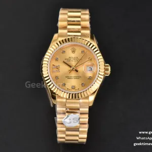 DateJust 28mm Ladies WF YG quadrante oro indice diamantato bracciale Jubilee A2236