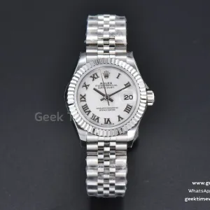 DateJust 28mm WF quadrante bianco indice luminescente bracciale Jubilee A2671
