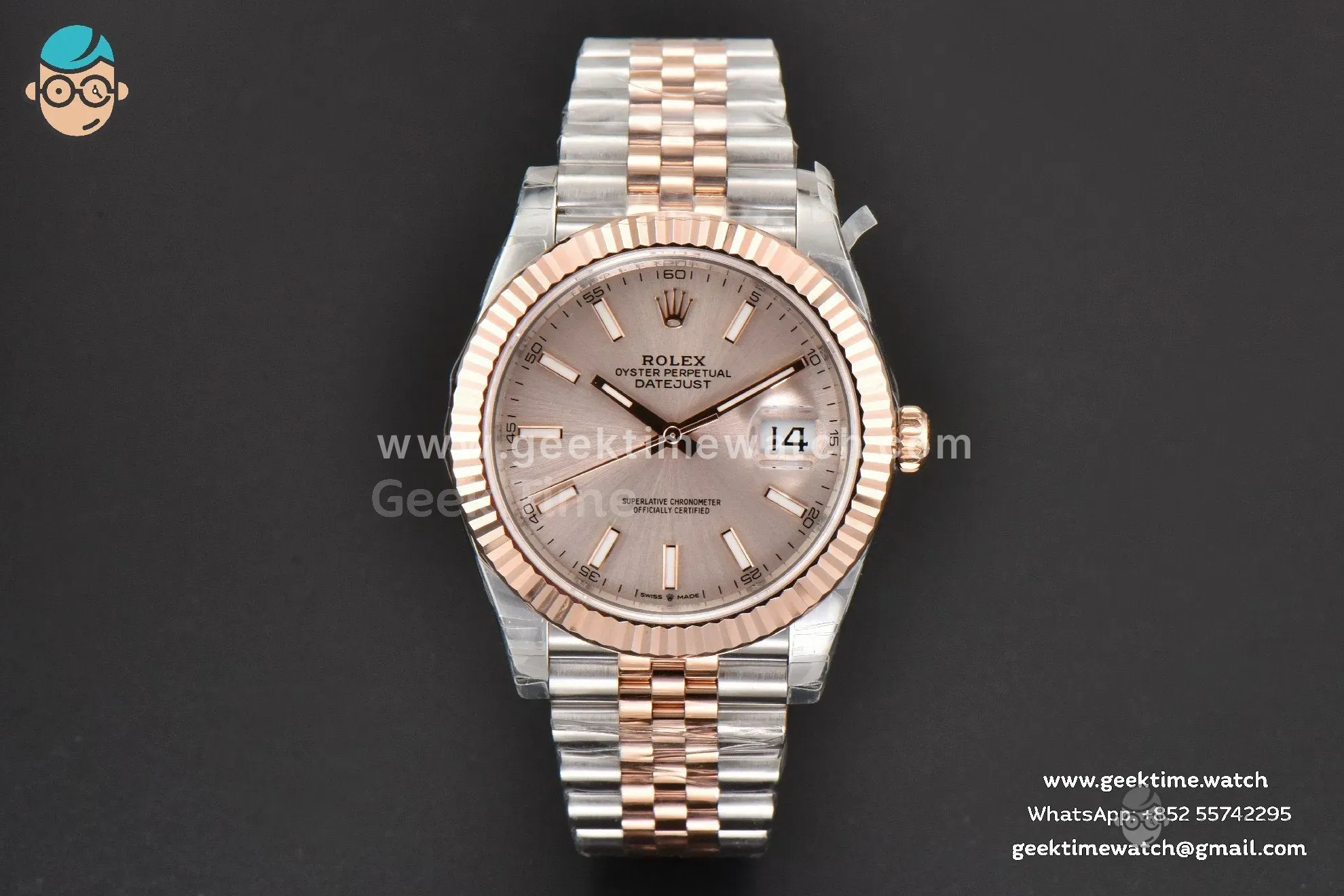 DateJust 41mm 126331 904L RG/SS VSF quadrante argento bracciale Jubilee VS3235